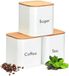 Set de cuisine blanc avec couvercles hermétiques en bambou