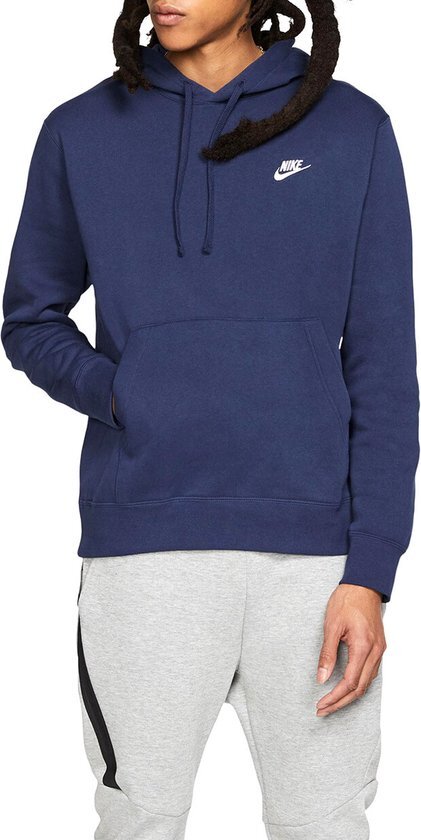 Nike Nsw Club Hoodie Po Bb Heren Sporttrui - Midnight Navy/Midnight Navy/(White) - Maat S