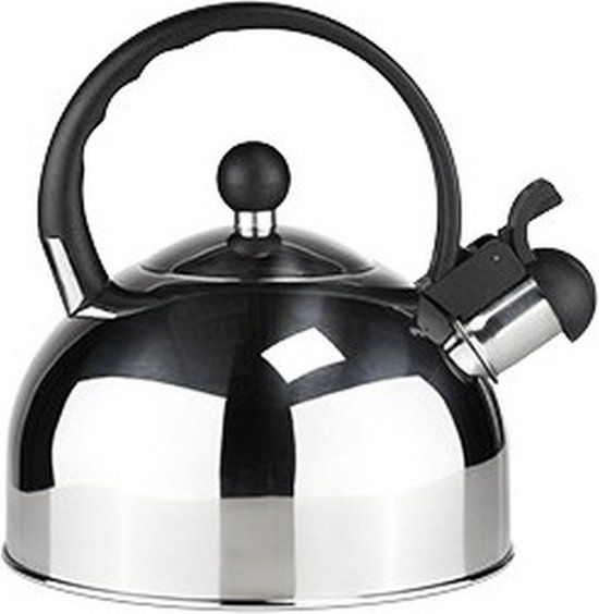Alpina Kitchen & Home RVS fluitketel / waterkoker 2,5 liter zilver/zwart