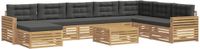 vidaXL - Acacia Hout Buiten Bank Set 9 Stuks Wit en Antracietkleurig