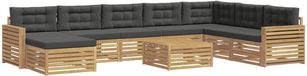 vidaXL - Acacia Hout Buiten Bank Set 9 Stuks Wit en Antracietkleurig