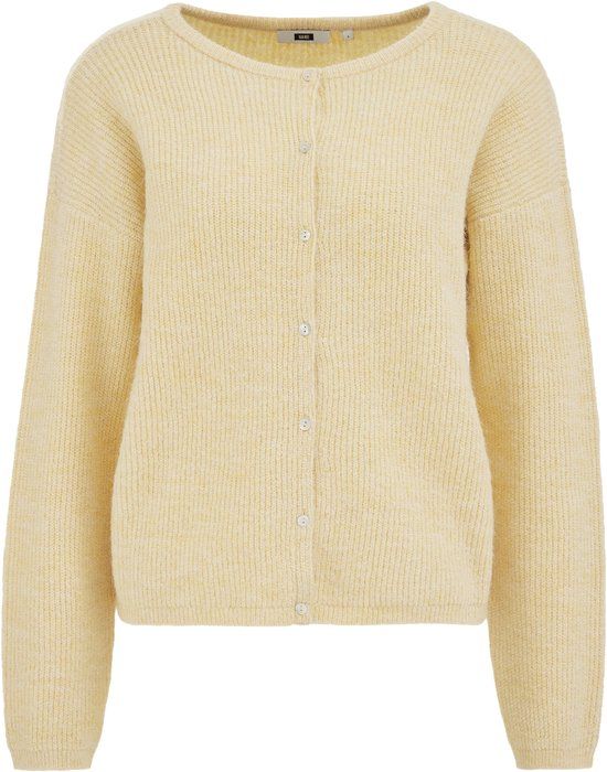 WE Fashion Dames gebreid vest van wolmix - Geel - Maat L