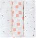 Lässig Hydrofiele luier Swaddle & Burp Doek L GOTS (3 stuks) - Happy Fruits - Peach