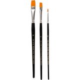 Creativ Company CC Gold Line Acryl Penselen Plat Set 3 stuks