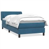 vidaXL Boxspringbed met matras, lichtgrijs, 80x220 cm, fluweel