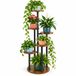 Merkloos Relaxdays Plantenstandaard binnen - 116 cm - 6 planken - zwart-bruin