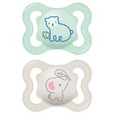 MAM Azul Air fopspeen in set van 2, van Skinsoft siliconen met fopspeenhoes, 2-6 maanden