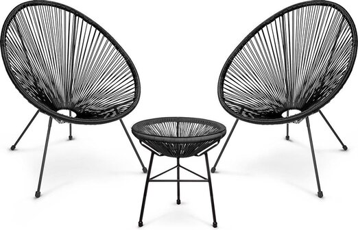 LifeGoods Acapulco Tuinset - 3-Delig - Zwart