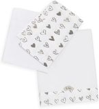 Ti-tin Lakens voor babybedje van 60 x 120 cm met HARTEN print, 100% katoen grijze kleur