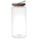 HOME DECO FACTORY KA0262 Glass Jar with Acacia Lid