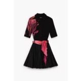 Desigual Robe chemise rose / noir
