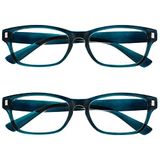 The Reading Glasses Company 2 Pack Aquamarijn Leesbril voor mannen/vrouwen, Optical Power +3.50