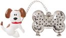 Hond Joie Thee-ei, staal, kleur zwart, puppy, 10 x 6 x 3 cm, wit