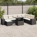 Maison Exclusive - Salon de jardin, 9 pièces, avec coussins, noir, en polyrotin