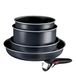 Tefal Ingenio Enjoy 4-delige set, aluminium | 2 pannen 22/28 cm + 2 steelpannen 18/20 cm + afneembare handgreep, geschikt voor inductie en oven, titanium coating, licht