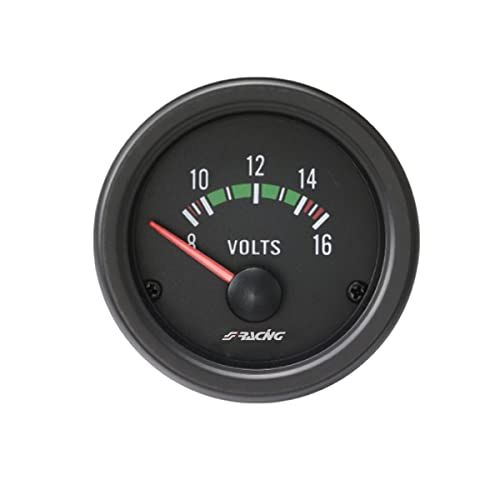 Simoni Racing VM/B Elektrische voltmeter, retro licht, wit gezicht