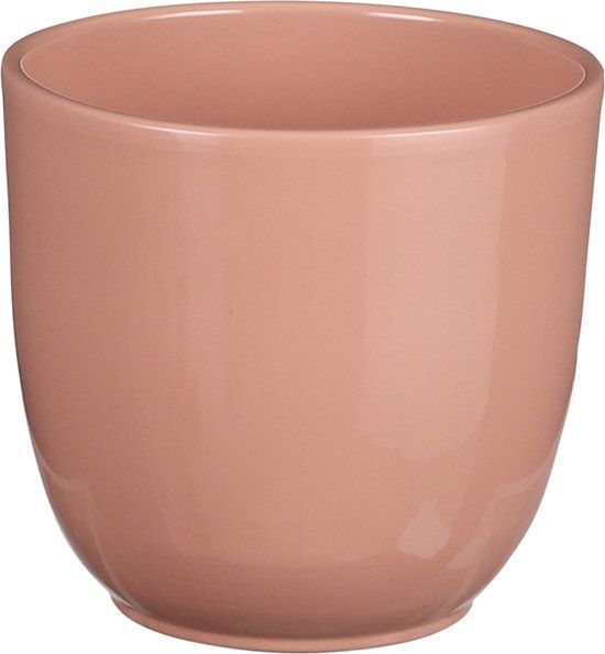 Mica Decorations Tusca Plantenpot - Lichtroze - Keramiek - Glans - D12/H11 cm