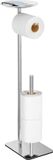 Uniqoos® Porte-rouleau de papier toilette autoportant en acier inoxydable SUS 304, argent mat