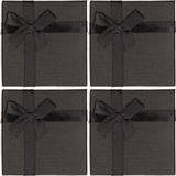 Dragon Euro Trade Bv Boîte à bijoux avec nœud - 4 x pièces - noir - 9 x 9 cm - boîtes cadeaux - emballage