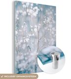 MuchoWow® Glass Painting 30x40 cm - Acrylic Glass Painting - Branches - Snow - Winter - Nature - Botanical - Photo on Glass - Paintings
