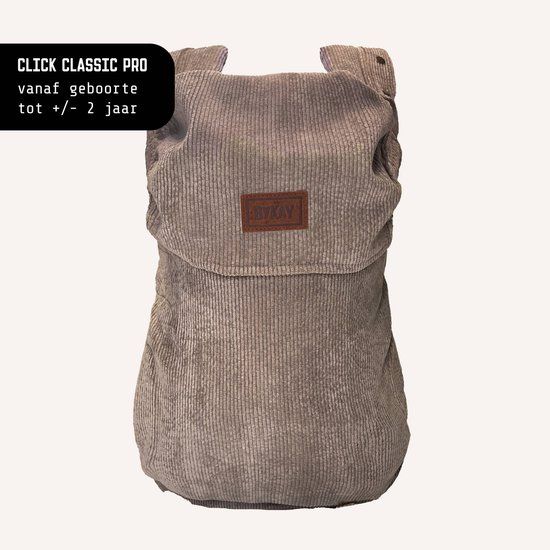 ByKay Click Classic draagzak baby - ergonomisch - tot 18kg - Rib Dark Oat