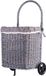 The Wicker Stories Houtmand voor haard op wielen – rieten houtmand met grijze voering