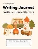 Kindergarten Fall Writing Journal: Primary Lines & Sentence Starters: 60 Autumn Prompts with Drawing Space for September Through November