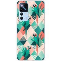 1001 coques Xiaomi Bedrukt siliconen hoesje compatibel met Xiaomi Mi 12T, Xiaomi Mi 12T Pro Perroquet géométrique