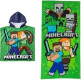 4KidsOnly Minecraft strandset; poncho en strandlaken
