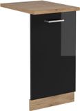 Vicco R-Line Vaatwasserfrontpaneel – 45 cm, WB Eik Zwart hoogglans