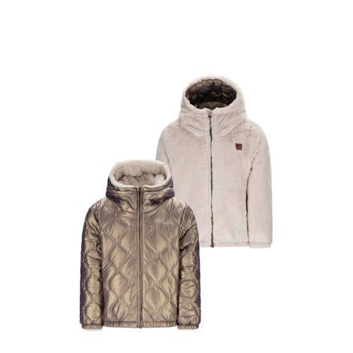 Like Flo imitatiebonten reversible jas beige