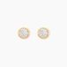 Boucles d'oreilles puces Edmee cercle 0 or jaune strass
