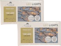 Anna's Collection Kerstverlichting LED Ivy - 100 leds - 750 cm - warm wit - lichtsnoer - dimmer