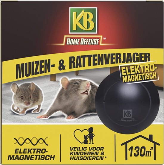 KB Home Defense Muizen- en rattenverjager – KB Home Defense - Elektromagnetisch (130m²) zwart