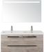 BES LED Seville Badmeubelset 120 cm - 2 Laden Craft Oak - Wastafel Djazz Dubbel met Sence Spiegel