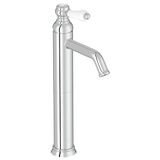 Jacob Delafon - Wastafelmengkraan met hoge uitloop Louise - Retro design, keramische handgreep - Waterbesparend - 17x36,2x5,5 cm - Chroom afwerking - E24361-CP