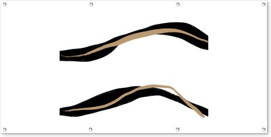 GreatGardenPosters Tuinposter - 160x80 cm - Zwart Abstract Design - Outdoor Wall Art