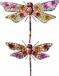 Decoris Kaemingk B.V. Metalen tuinlibelle - 2x - multikleur - metaal - 29 x 47 cm en 27 x 33 cm - wanddecoratie