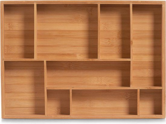 Zeller Bamboo Drawer Organizer - 9 Compartments - 44 x 32 cm - Brown
