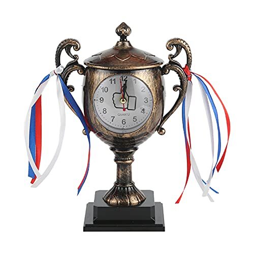 SHINROAD Mechanische Wekker Tijdweergave Unieke Decoratieve Nauwkeurige Souvenirs Chic Trofee Vintage Wekker Voor School Event Club Slaapkamer, Antique Brass, koel