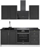 Vicco Eenpersoonskeuken Fame-Line, Anthrazit-Gold Landhaus/Wit, 190 cm, WB Antraciet