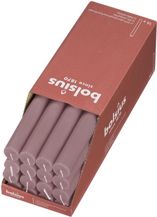 Bolsius Shine rustiek tafelkaars 1 stuk Ash Rose
