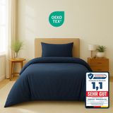 Komfortec Premium Dekbedovertrek 155x220 cm + 1x Kussensloop 40x80 cm - Geborsteld 100% Polyester Microvezel 90 g/m² - Blauw