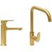 Grohe Ensemble sombre mitigeur lavabo à levier + mitigeur cuisine avec bras pivotant, or brossé (satbsda271bz)
