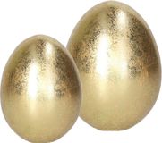 G. Wurm Decoratie Ei set - Goud - keramiek - 8 x 9 en 6 x 8 cm - Paasdecoratie - paaseieren