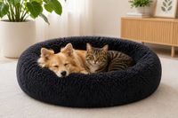 Italian Bed Linen Dreams Hondenmand / Kattenmand – Anti-Stress Donut Mand – Zacht Pluche Huisdierbed – Petrol – 50x50 cm