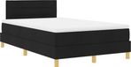 vidaXL Boxspringbed met hoofdeinde Zwart 120 x 200 cm Stof