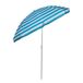 Camp Active Parasol - Stokparasol - Strandparasol met Prikker ⌀170 x 200 cm - Balkonparasol - Zonbescherming - Blauw/ Wit Gestreept