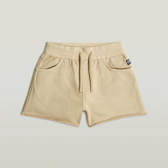 G-Star TRUE SHORTS SWT RAW EDGE G - Dames - Korte broeken - Katoen - Maat 14 - Beige