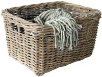 Van der Leeden Fietsmand - Bakkersmand - lichtbruin - 43 x 32 x 30 cm - gevlochten riet - bevestigen voorzijde